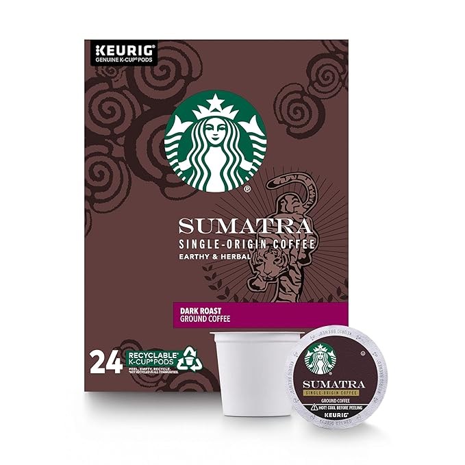 Starbucks Sumatra Dark Roast Single Cup Coffee for Keurig Brewers0.42 Ounce (Pack of 24)