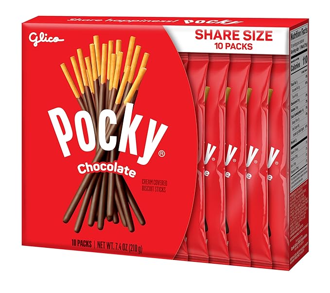 Pocky Chocolate Biscuit Sticks Share Pack – 5 Box Bundle – Japanese Snack with Rich Chocolate Coating – Shareable On-the-Go Treat