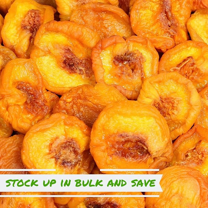 Dried Peaches by It's Delish 5 Lbs Bulk Bag | Naturally Sweet Fancy Peach Halves Slices No Sugar Added Dried Fruit Healthy Snacks Fresh and Dry Sliced Peaches Snack | Vegan Kosher
