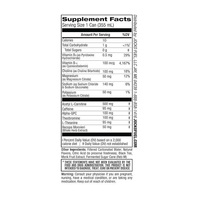 Jocko GO Energy Drink - Keto Vitamin B12 Vitamin B6 Electrolytes L Theanine Magnesium- Energy Boost Sugar Free Nootropic Monk Fruit Blend - 12 Pack (Iced Tea - Lemonade)
