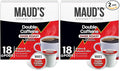 Maud's Double Caffeine Coffee Pods 18 ct Dark Roast Coffee in Recyclable Single Serve Pods – 100% Arabica Coffee Compatible with Keurig K Cups Maker (Pack of 2)