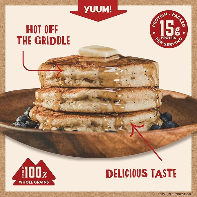 Kodiak Cakes Power Cakes Pancake &amp Waffle Mix Almond Poppyseed High Protein100% Whole Grains (Pack of 6)