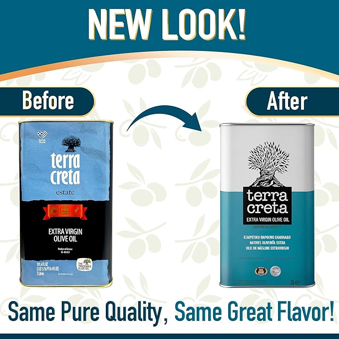 Terra Creta 100% Koroneiki Variety Estate Greek Extra Virgin Olive Oil 3 Ltr (101 Fl.oz) Tin