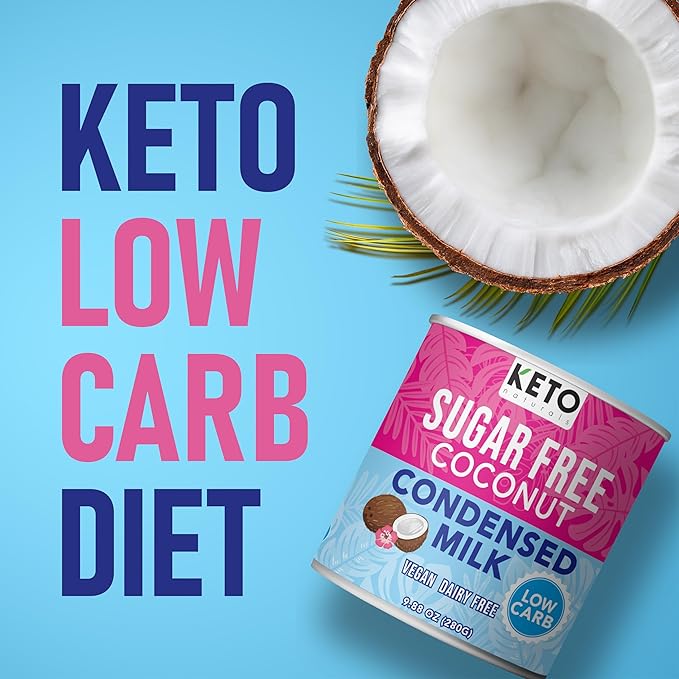 Keto Sugar Free Condensed Milk (6 Packs) Vegan Coconut Condensed Milk - Plant based milk Vegan and Keto Friendly. Lower calories condensed coconut milk. 1-1 Replacement of regular condensed coconut m