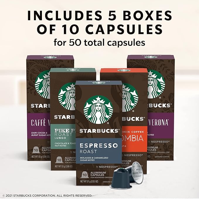 Starbucks by Nespresso Original Line Intense Variety Pack 50-count Espresso Pods
