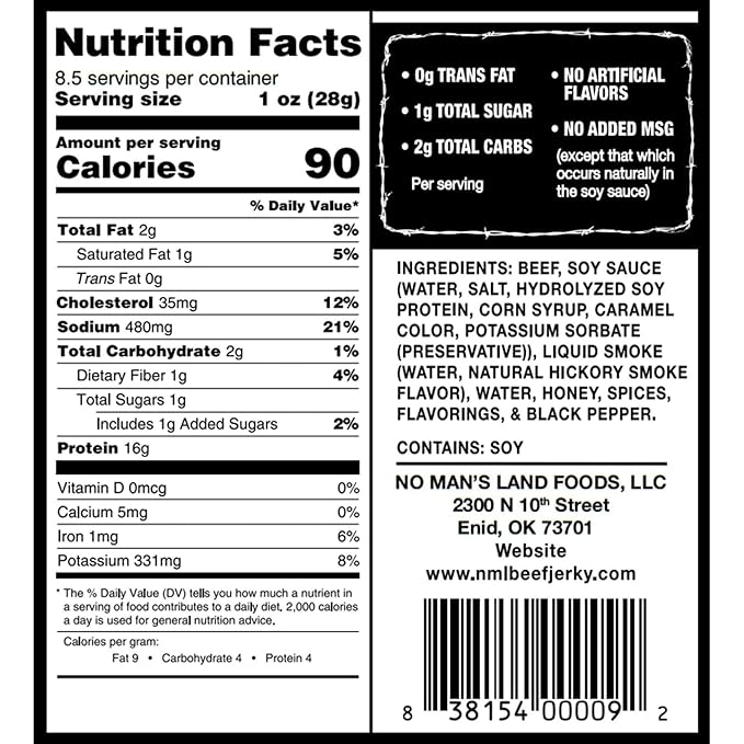 No Mans Land Beef Jerky | Authentic Beef Jerky | Slow-Dried | 17G Proteing Per Serving - Mega Bundle