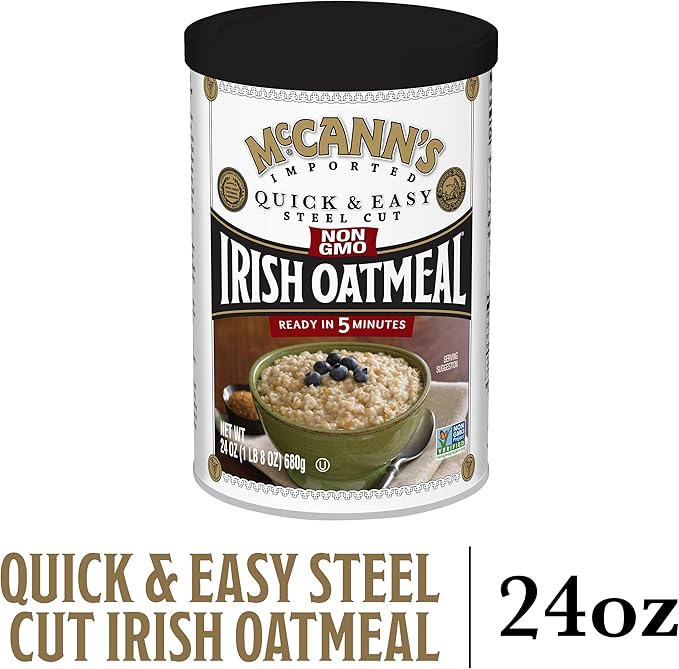 McCann's Irish Oatmeal Quick &amp Easy Steel Cut Oats 24 Ounce (Pack of 12)
