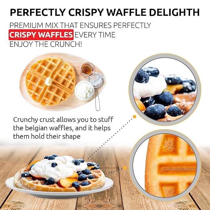 OldSoul Professional Belgian Waffle Mix | GLUTEN FREE &amp VEGAN | Crispy | 30 Lbs | Vanilla Flavor | 168 Waffles (30 Lbs Gluten Free &amp Vegan)