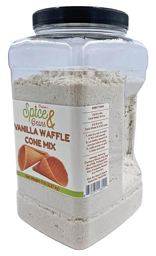 Vanilla Waffle Cone Mix By Dasher's Spice &amp Beans | Made in America | 5 lb
