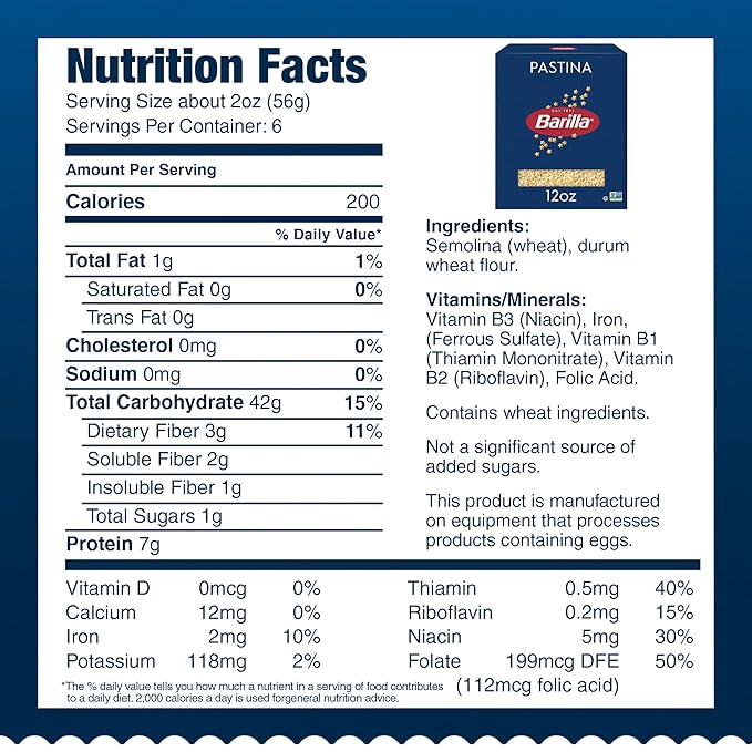 Barilla Pastina Pasta 12 oz. Box (Pack of 16) - Non-GMO Pasta Made with Durum Wheat Semolina - Kosher Certified Pasta