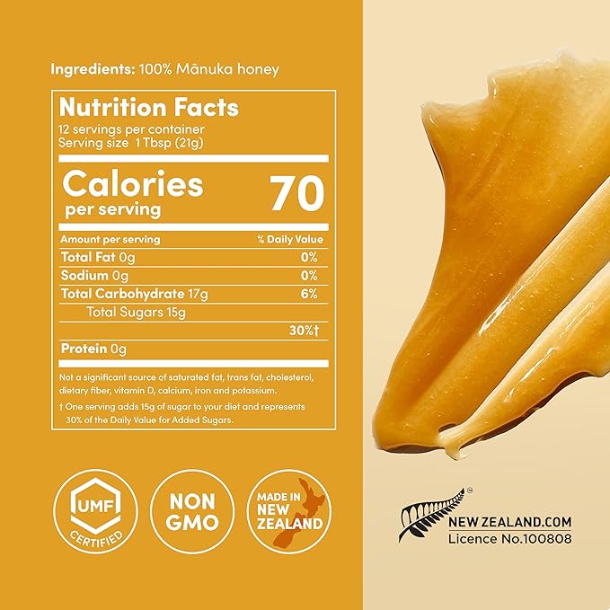 Me Today Manuka Honey UMF 20+/MGO 826+ from New Zealand Authentic Raw &amp Unpasteurized Honey | Raw Manuka Honey for Daily Wellness Support | Delicious Honey Crafted by Bees in 8.8oz