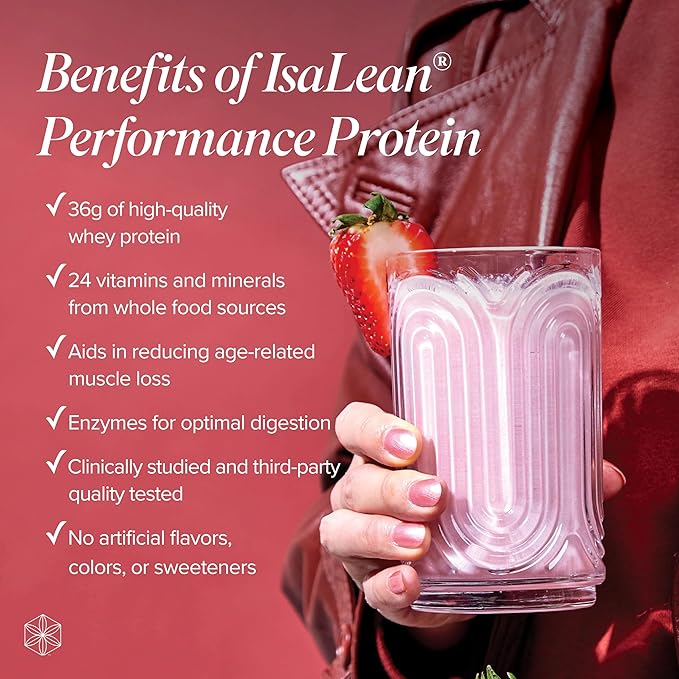IsaLean Performance Protein Shake - Meal Replacement Shake with 36g of Protein - Helps Support Lean Muscle Building and Weight Management - Enriched with 24 Essential Vitamins and Minerals - 32.6 oz -