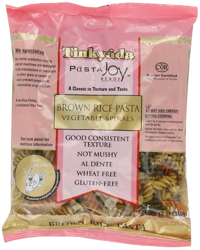 Tinkyada Brown Rice Pasta Vegetable Spirals 12 Ounce (Pack of 12)