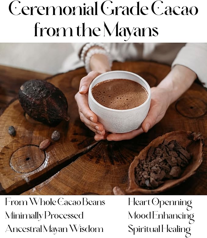 Ceremonial Cacao Ancestral by 5ô2-8 oz - Sugar Free - Anti Oxidant SuperFood - Ancient Indigenous Drink from the Mayans - For Ceremonies - Vegan - Keto - Baking (Cacao 8oz)
