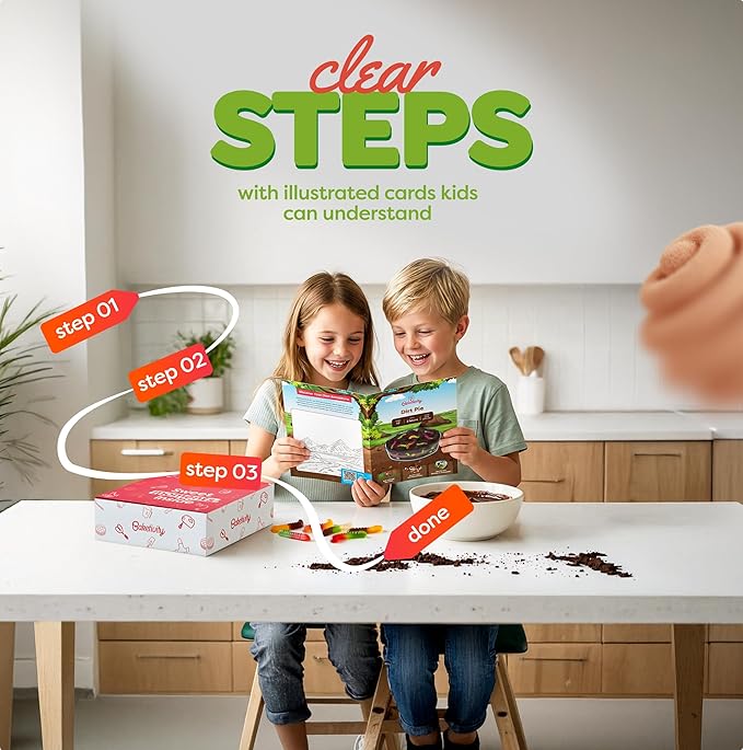 BAKETIVITY Dirt Pie Kids Baking Kit | Delicious Chocolate Cake Kids Baking Set for Girls &amp Boys | Baking Set for Kids with Pre-Measured Ingredients | Perfect Family Gifts for Cooking Lovers Ages 6