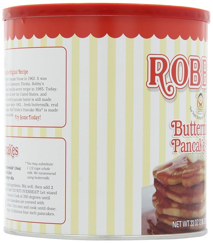 Golden Malted Robby's Buttermilk Pancake Mix 33-Ounce Cans (Pack of 3)