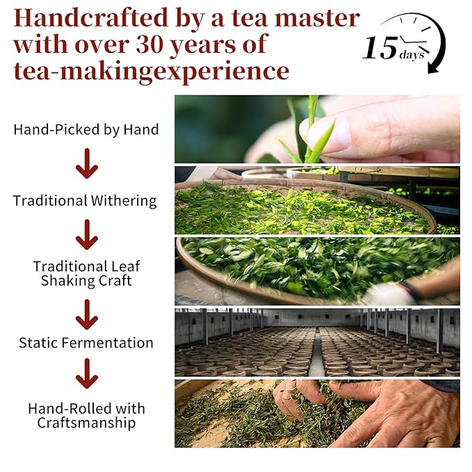 CHADUO Golden Monkey Tea Loose Leaf Jin Jun Mei Black Tea Loose Leaf Authentic Wuyi Mountain Jinjunmei Black Tea Rich Floral Aroma And Honeyed Fruity Aroma 150g/5.29oz Grade AAA 金骏眉 红茶 中国茶