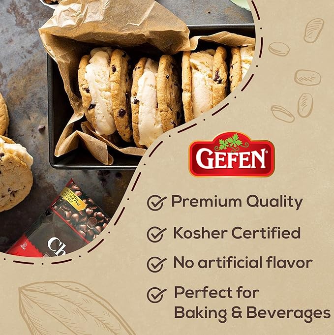 Gefen Vegan Semi Sweet Real Dark Chocolate Chips Dairy Free 9oz (3 Pack)Nut Free Lactose Free Kosher Great for Baking
