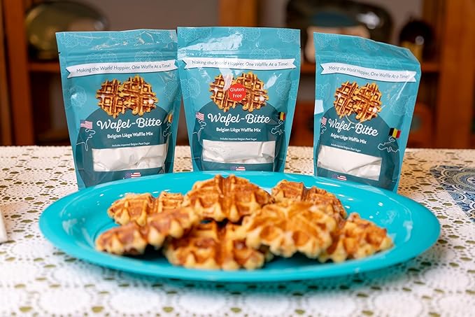 Wafel-Bitte Gluten-Free Belgian Liege Waffle Mix with Imported Belgian Pearl Sugar - 19.2 Ounce (Pack of 1)