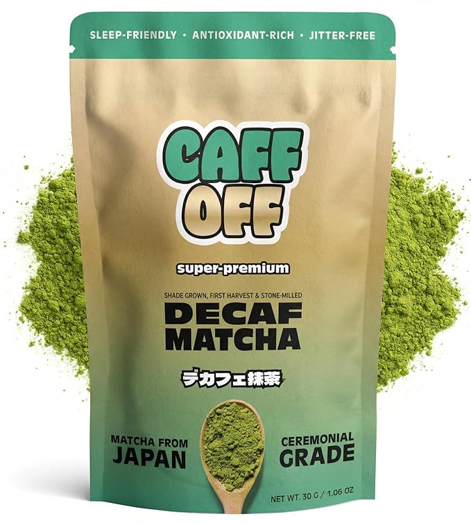 Super-Premium Decaf Matcha Green Tea Powder From Japan – 1.06 oz / 30 g – Highest Ceremonial Grade Matcha On The Market – Naturally Decaffeinated Without Chemicals – Tested for Heavy Metals – First Ha