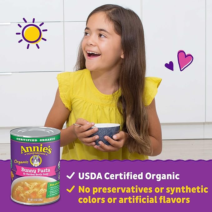 Annie's Organic Bunny Pasta &amp Chicken Broth Soup 14 oz. (Pack of 8)