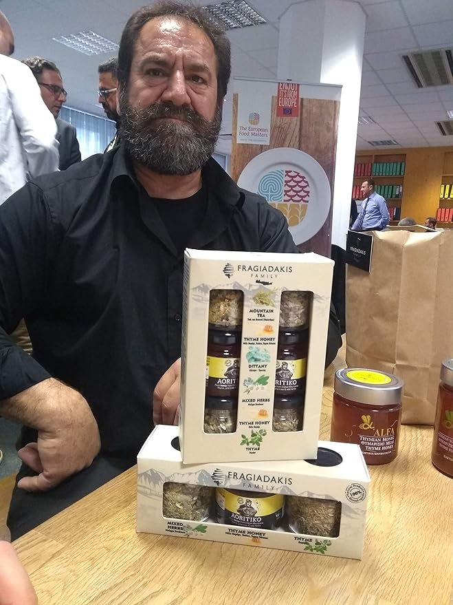 Alfa Honey – 100% Pure Raw Cretan Thyme Honey | Award-Winning | Unfiltered &amp Unprocessed | From the Mountains of Crete | 450 gram glass jar