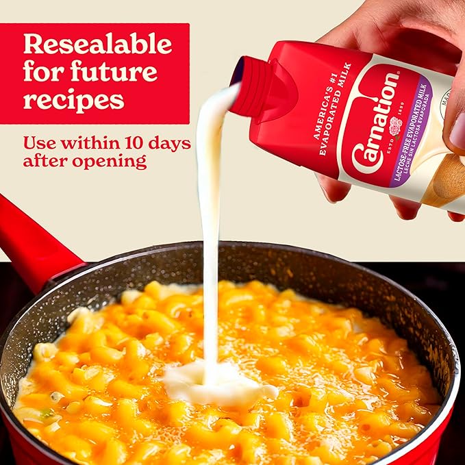 Nestlé Carnation Lactose-Free Evaporated Milk Vitamin D Added Shelf Milk Evaporated Milk 8 Pack