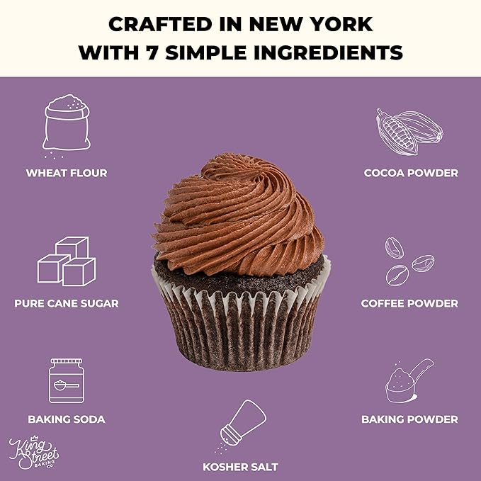 King Street Baking Co Chocolate Cupcake &amp Cake Mix - 7 Ingredient Box Mix With Real Cocoa - 3 Pack
