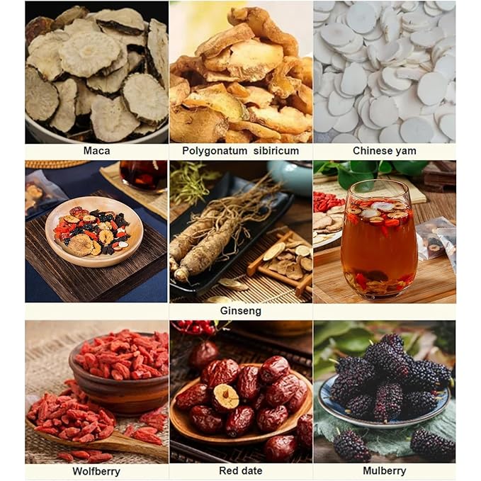 Kidney Tea Formula Ginseng Six Treasure Tea Ginseng Six Treasures Teas Te Renal Herbal Red Date Wolfberry Mulberry Chinese Kidney Herbal Red Ginsengs Teas (30 Bags)