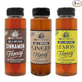 HONEY FEAST Wellness Trio Honey Gift Set - Includes 12oz Cinnamon Ginger and Lemon Honey - Perfect for Tea Gourmet Dishes and Gifting