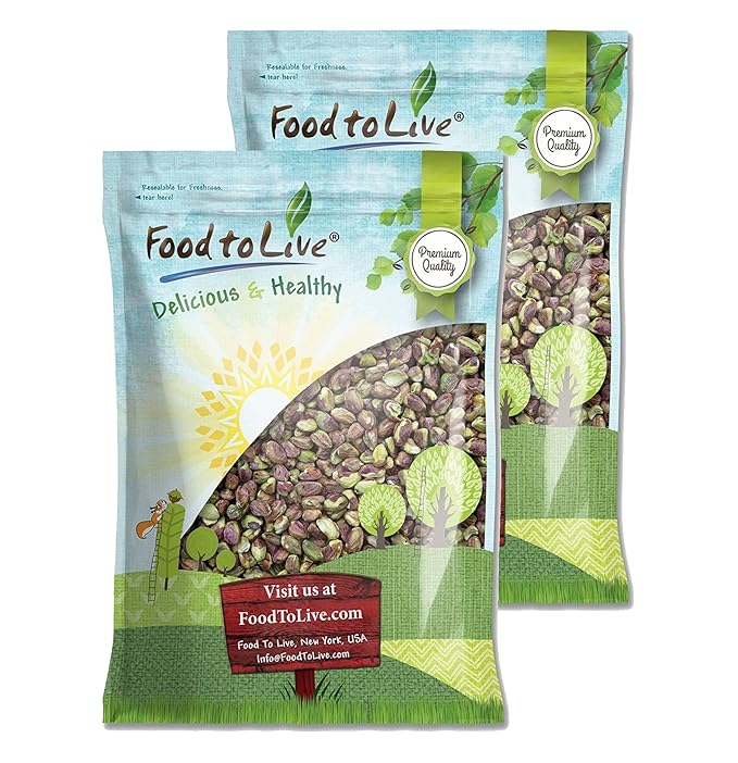 Food to Live No Shell Pistachios 14 Pounds – Unsalted Kernels Sirtfood Bulk. Pistachios Individual Packs. Wonderful Keto and Paleo Snack