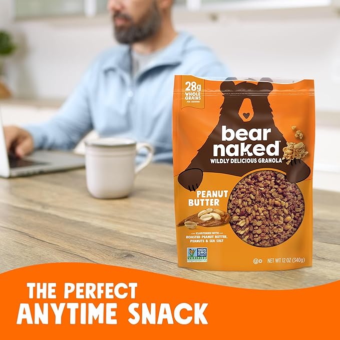 Bear Naked Granola Cereal Breakfast Snacks Peanut Butter (6 Bags)