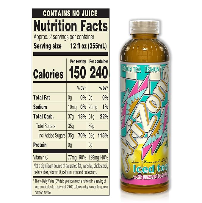 AriZona Lemon Tea 20 Fl Oz (Pack of 12)