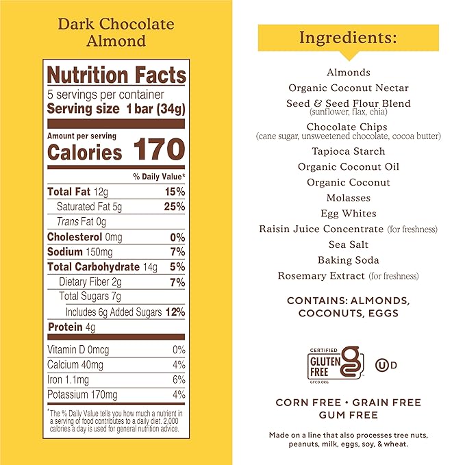 Generic Sim.ple Mi.lls Bar Soft Black Dark Chocolate Almond 5.99 oz (Pack of 6)