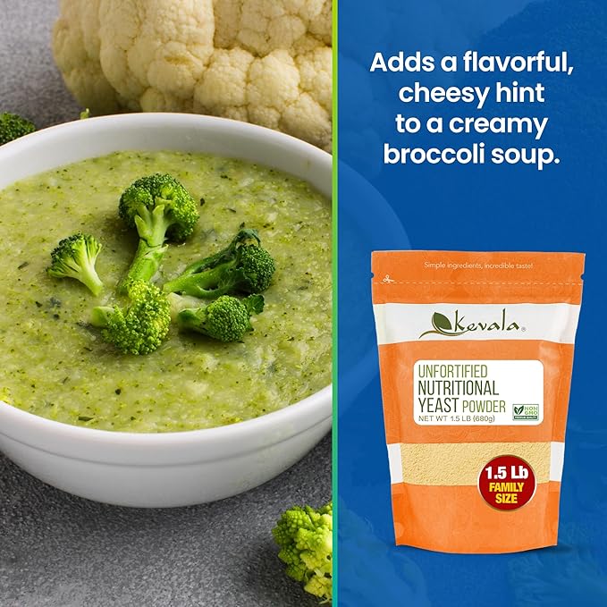 Kevala Nutritional Yeast - Premium Non Fortified Powder for Vegan Cooking Product of USA Seasoning with a Cheesy Flavor Dry Yeast With No Added Salt for Everyday Vegan Food Nutrition 1.5 lb