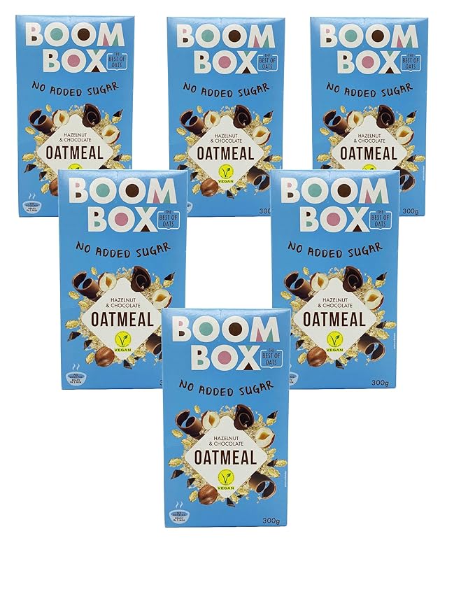 BOOM BOX Hazelnut Chocolate Oatmeal - 30g - Nutty and Chocolaty Breakfast Delight