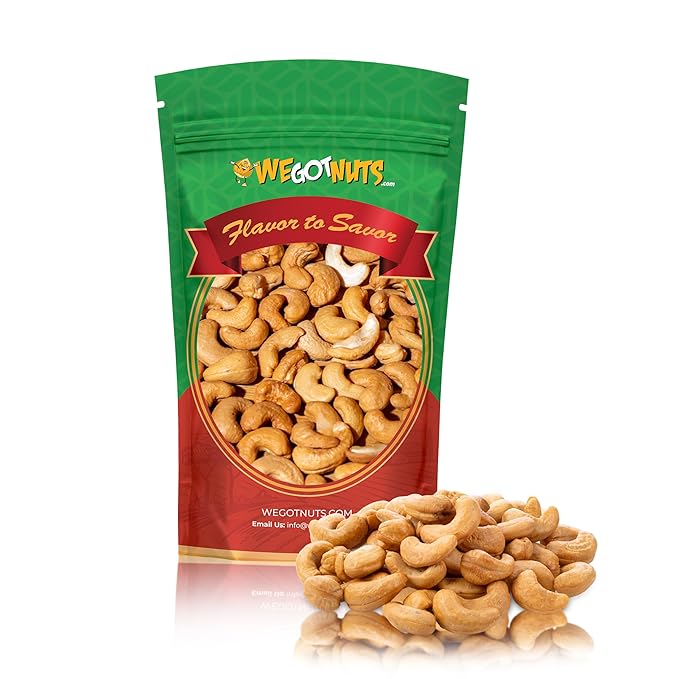 Dry Roasted Unsalted Cashews 4 lbs – Premium Quality Kosher Dry Roasted Cashews – No Oil Natural &amp Healthy Rich Flavor Snack – Gourmet Savory Flavor – Air-Tight Resealable Bag Package