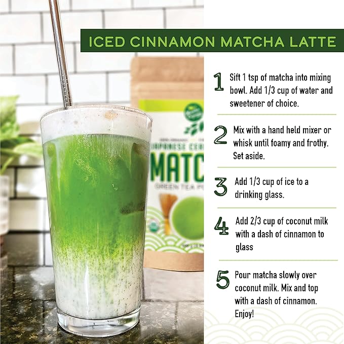 Premium Japanese Ceremonial Matcha Green Tea Powder - 1st Harvest HIGHEST Grade - USDA &amp JAS Organic - From Japan - Perfect for Starbucks Latte Shake Smoothies &amp Baking (3.53oz / 100g)