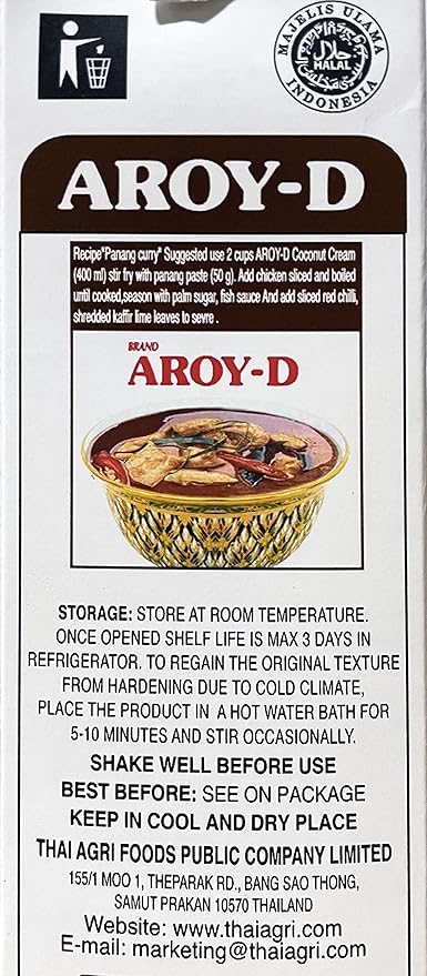 Aroy-D Coconut Cream 33.8 Fluid Ounce (6-Pack)