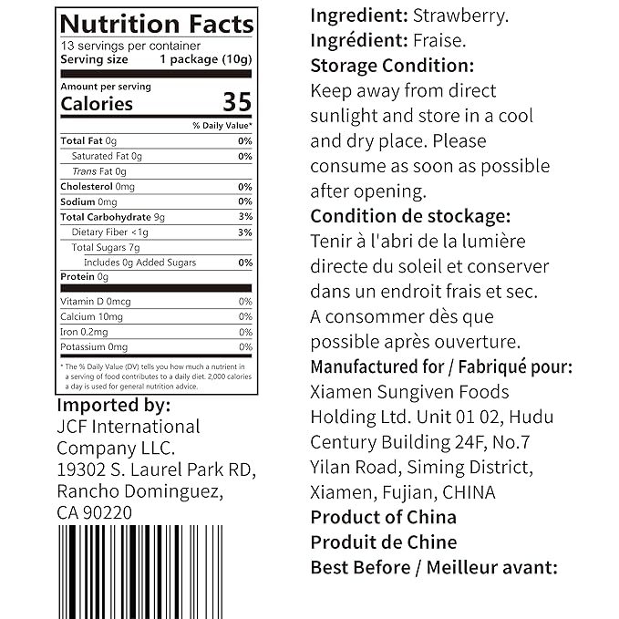 ONETANG Freeze-Dried Fruit Strawberry 10 Pack Single-Serve Pack Non GMO Kosher No Add Sugar Gluten free Vegan Holiday Day Gifts Healthy Snack 0.35 Ounce