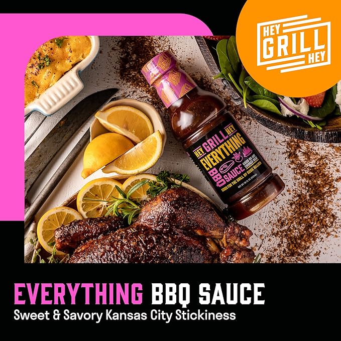 Hey Grill Hey | BBQ Seasoning and Barbeque Sauce Gift Set | Seasoning Set | Beef Rub Sweet Rub Everything Barbecue Sauce | Backyard BBQ Hero Trio