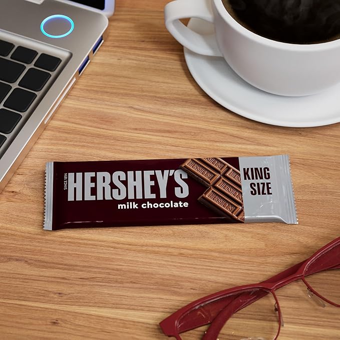 HERSHEY'S Milk Chocolate King Size Candy Bars 2.6 oz (18 Count)
