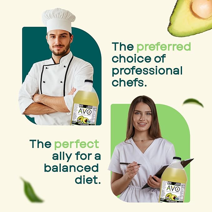 AVO Bulk Avocado Oil for Cooking Half Gallon (64 fl oz) Non-GMO Certified No Preservatives High Smoke Point 500°F Neutral Flavor Gluten-Free Plant-Based OU Kosher
