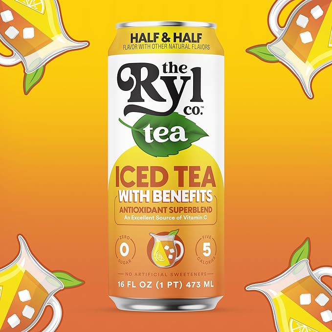 Ryl Iced Tea Half &amp Half Antioxidant Superblend No Artificial Ingredients 16.0 Fl Oz (12-Pack)