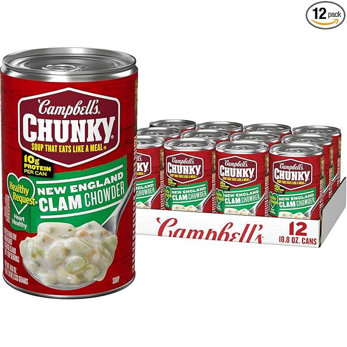 Campbell's Chunky Soup Healthy Request New England Clam Chowder 18.8 Ounce Can (Case Of 12)