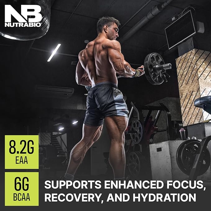 NutraBio Alpha EAA - All-Day Amino Acids for Muscle Growth and Hydration - Essential Amino Acids with Nootropics &amp Adaptogens- Full Spectrum EAA BCAA Powder - 30 Servings - Dragon Fruit