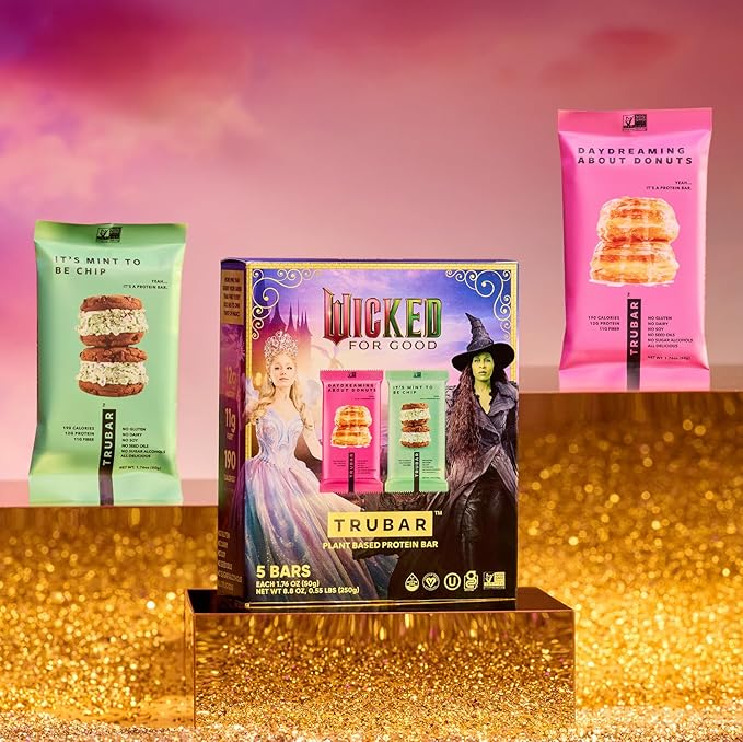 TRUBAR “Wicked” Vegan Protein Bar Variety Pack – It’s Mint to Be Chip &amp Daydreaming About Donuts Plant Based Gluten Free Dairy Free No Sugar Alcohols 12g Protein 11g Fiber Healthy Snack Bar