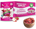 Happles Freeze Dried Apples with Raspberry Fruit Powder – 100% Natural No Added Sugar Healthy Low Calorie Apple Crisps Snack for Adults &amp Kids Gluten Free No Artificial Flavours (10 Pack)