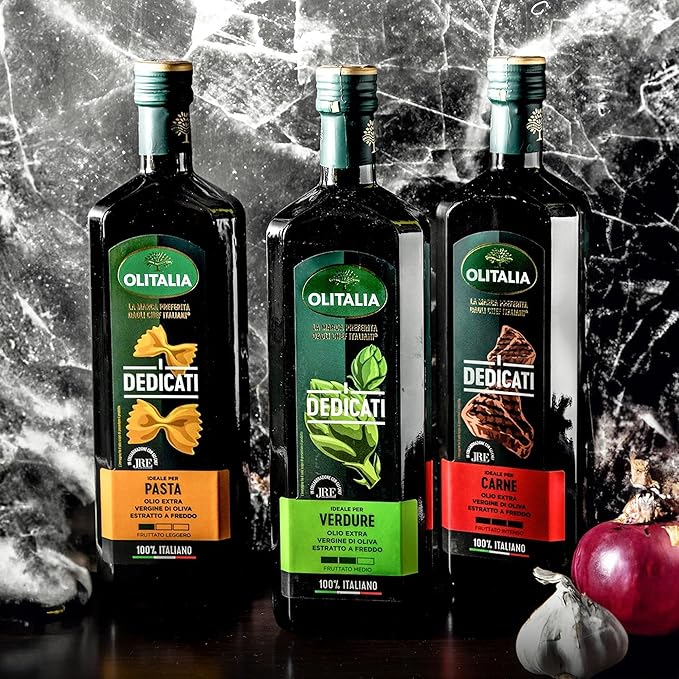 Olitalia Extra Virgin Olive Oil – Meat Pasta and Vegetables Flavor Booster (3 Pack) – EVOO Polyfenol – Extracted and Bottled in Italy - Dressing and Marinate – Organic Cold Pressed