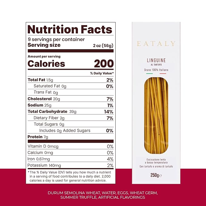 Eataly Flavored Pasta Bundle Pack Linguine1- with Squid Ink 1- with Truffle 1- with Lemon &amp Pepper Pasta Noodles -8.8 oz. Box Each